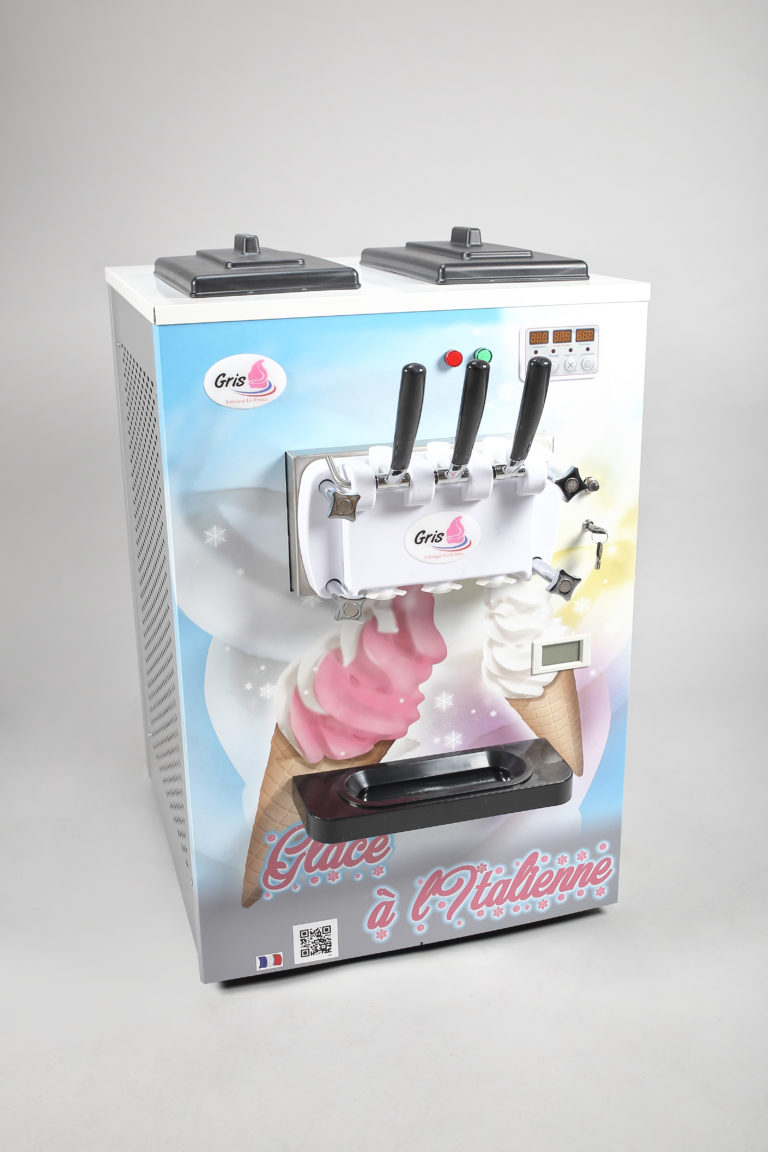 Countertop Soft Serve Ice Cream Machine 2 Flavours 1 Mix Gris